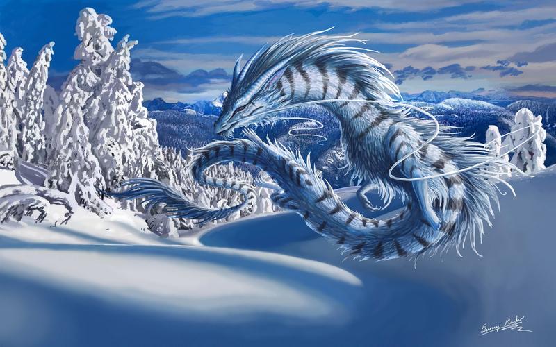 creature,nature,winter,snow,trees,壁纸,高清壁纸自然,动物,中国龙