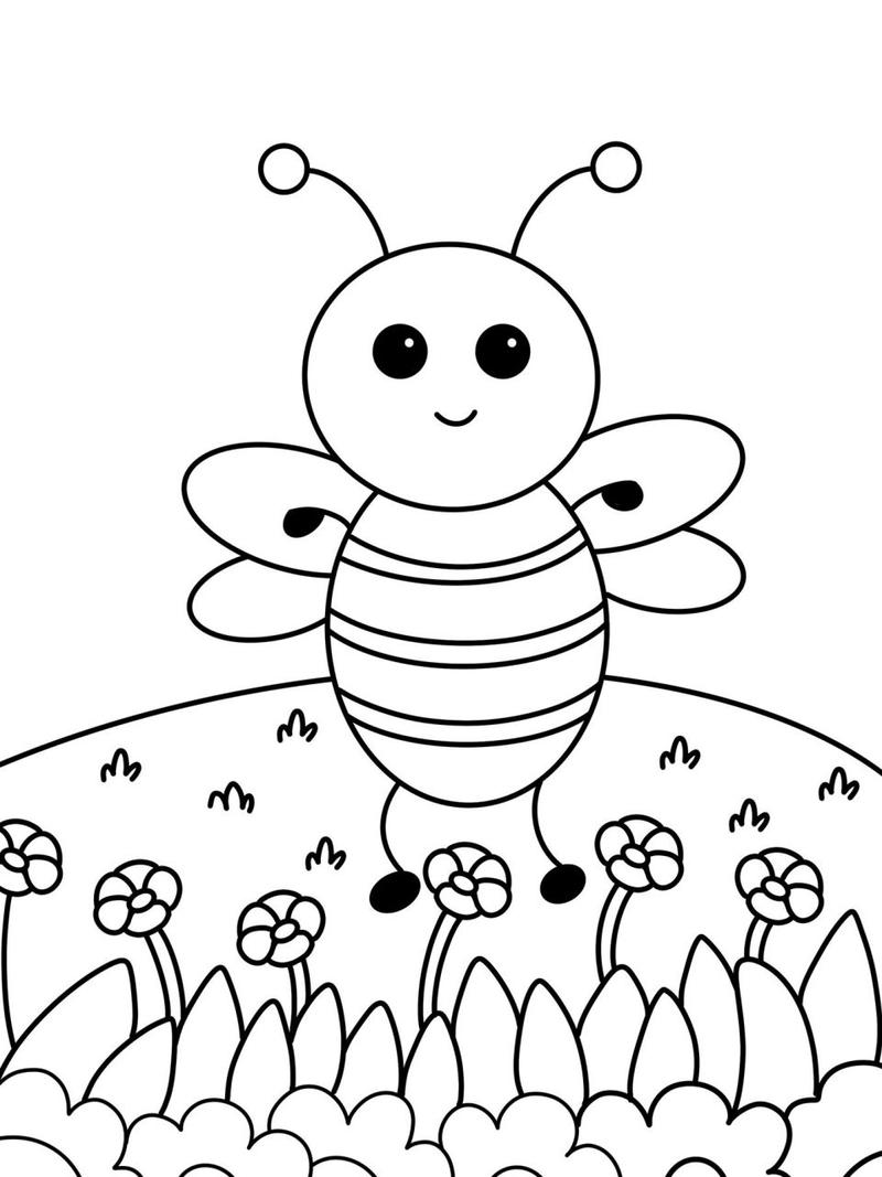 可爱的小蜜蜂93 创意画 儿童画 简笔画 #创意美术儿童画# #儿童简笔