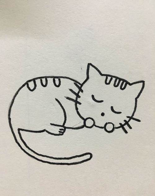 简笔画--可爱的小猫咪画法儿童简笔画可爱的小猫画法步骤图片七简笔画