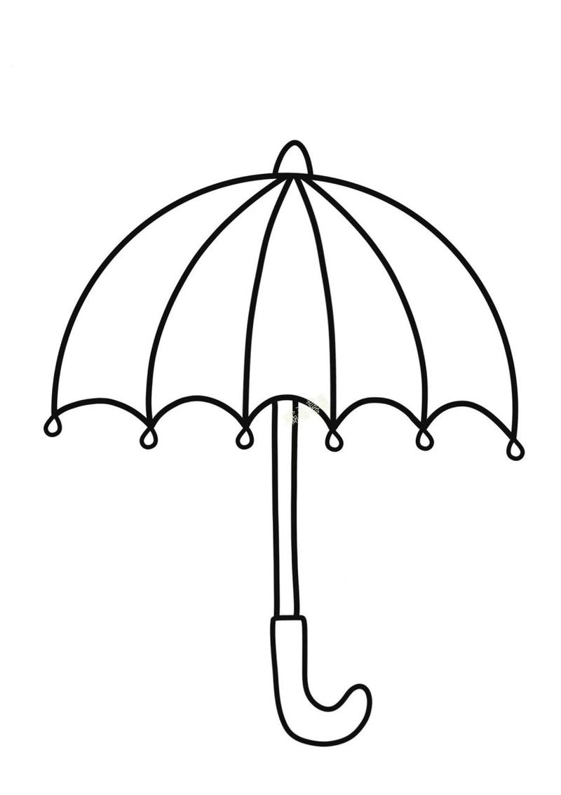 《雨伞》涂色素材/可打印 美术涂色训练