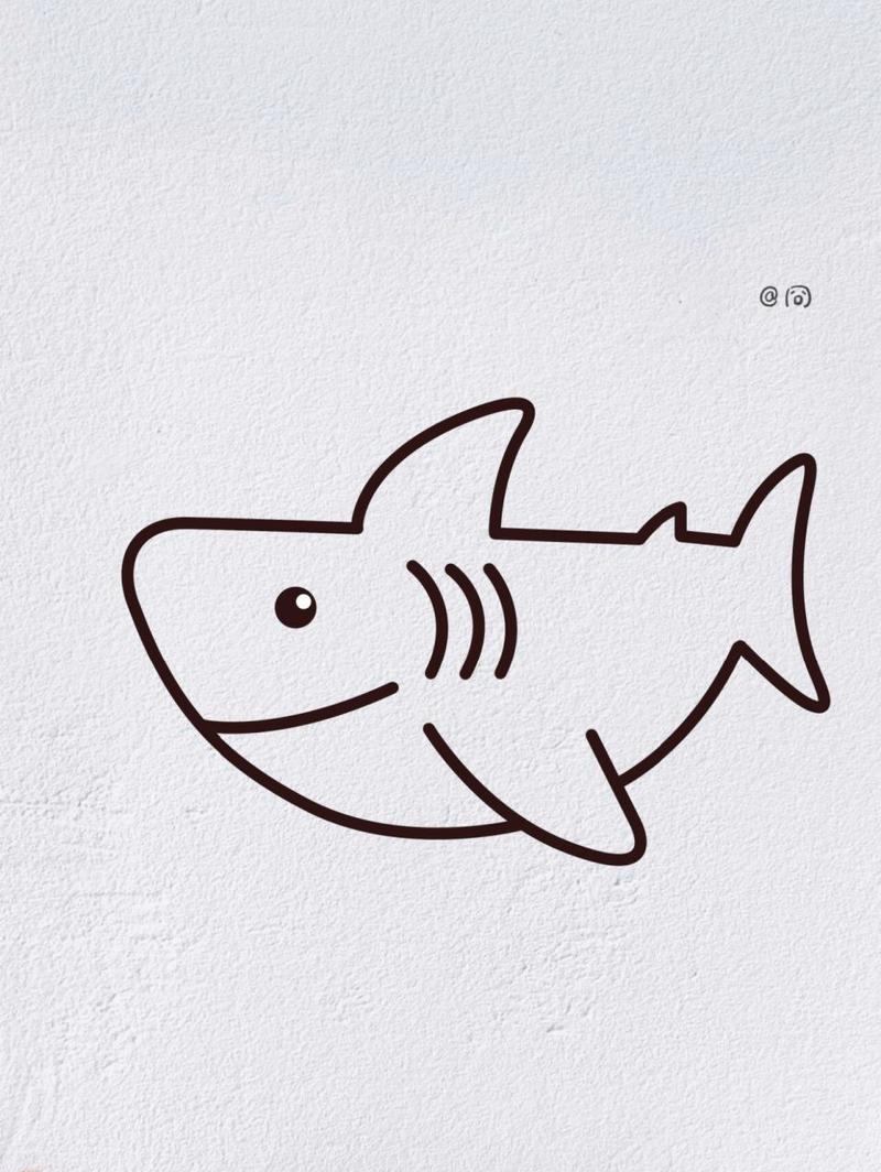 动物简笔画之凶猛的鲨鱼(内附过程图)