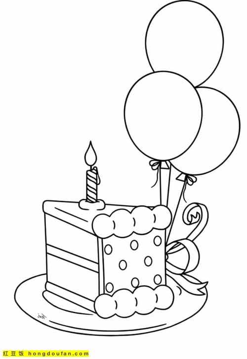 美味和幸福为孩子们准备的10张生日蛋糕卡通涂色简笔画