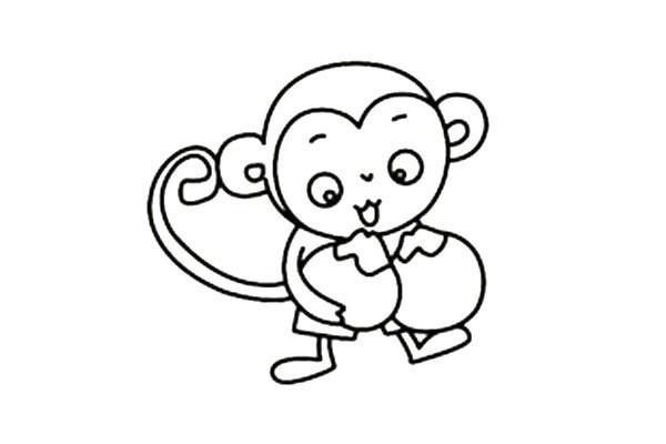 小猴子简笔画图片 可爱图片