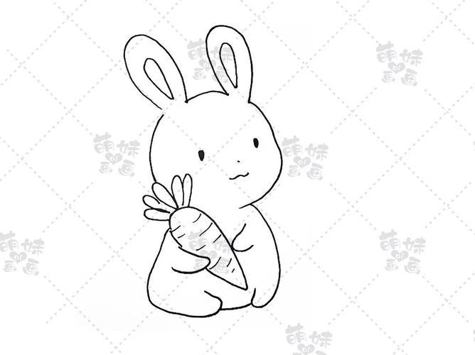 中秋小兔子简笔画可爱