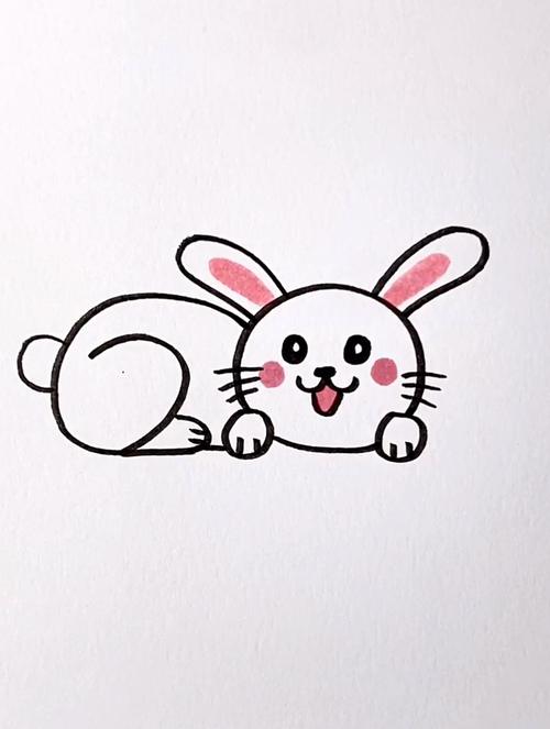 卡通简笔画画一只小兔