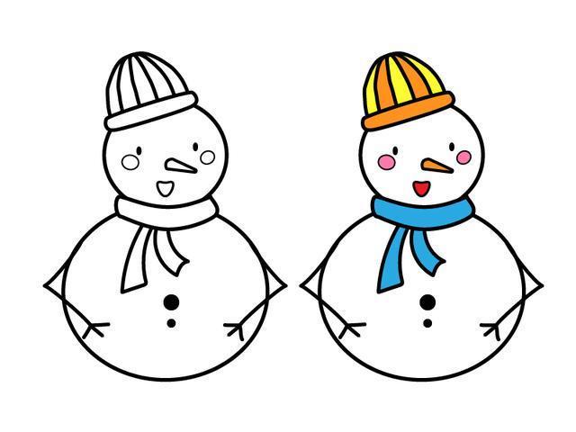 儿童简笔画入门画雪人