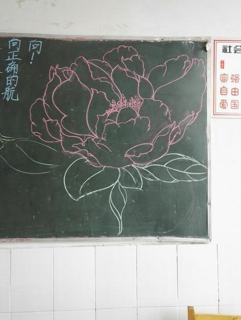 最简单黑板报的花怎么画