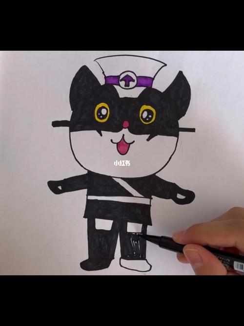 童年记忆黑猫警长画画绘画