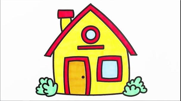 简笔画涂色房子大全房子简笔画卡通手绘儿童简笔画房子插画素材房子简