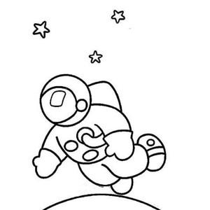 宇航员坐星球上卡通简笔画