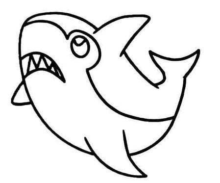 可爱型鲨鱼简笔画