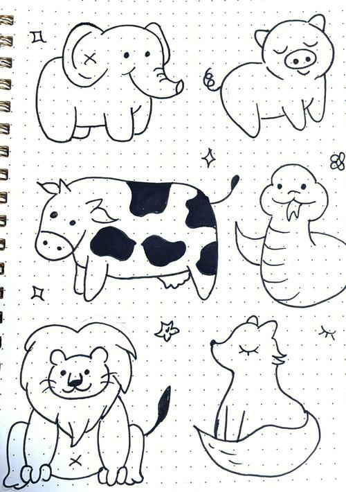 小动物简笔画可爱漂亮