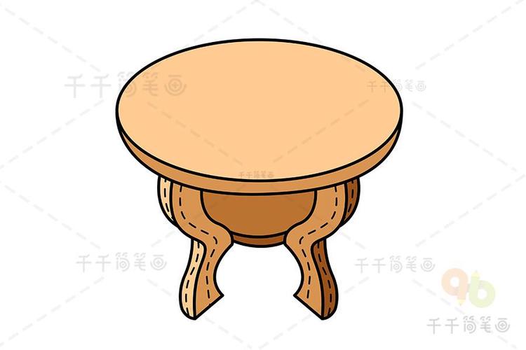 圆形立体桌子简笔画