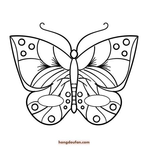 13张女生最爱的可涂色蝴蝶面具免费下载-红豆饭小学生简笔画大全