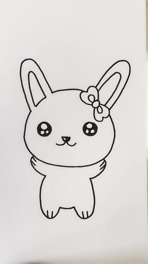 小兔子简笔画可爱超萌图片