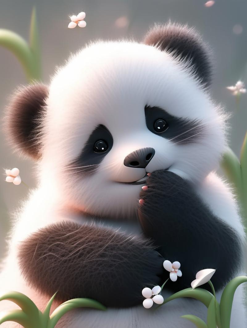 可爱大熊猫幼崽可爱头像壁纸背景图