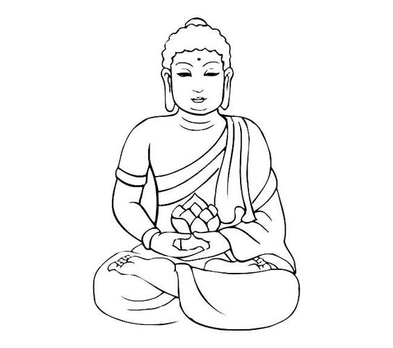 如来佛祖简笔画图片如来佛祖就是释迦牟尼佛也称为释迦如来