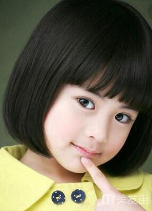 小女孩波波头短发发型图片 可爱的儿童波波头短发