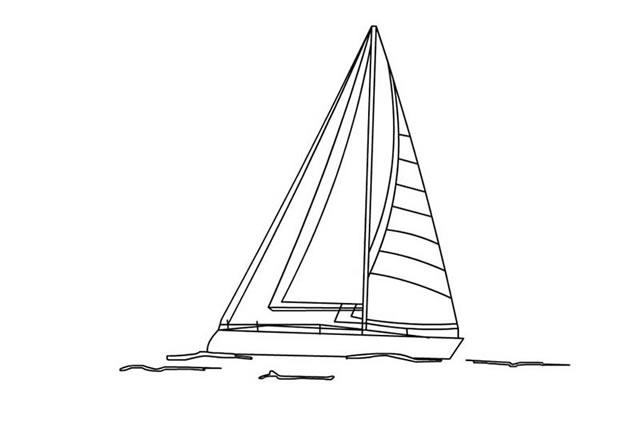 小型帆船简笔画图片素材