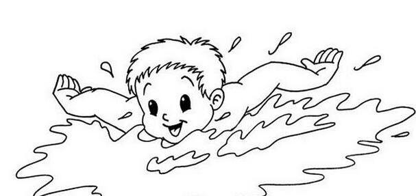 游泳简笔画3-6岁