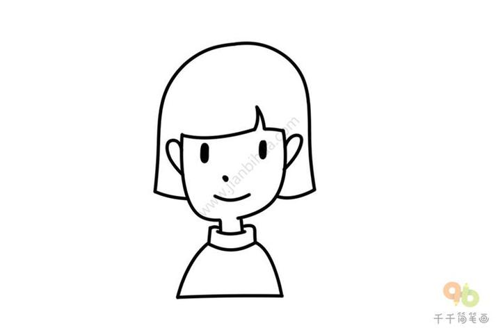 简笔画短发女孩简笔如何画喝奶茶的小女孩简笔画短发女孩简笔画网易