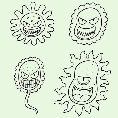 细菌的简笔画超级可爱