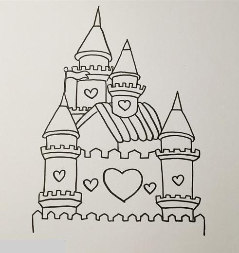 城堡怎么画特别好看简笔画