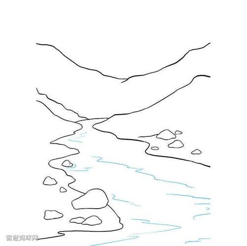 如何画一条河的简笔画