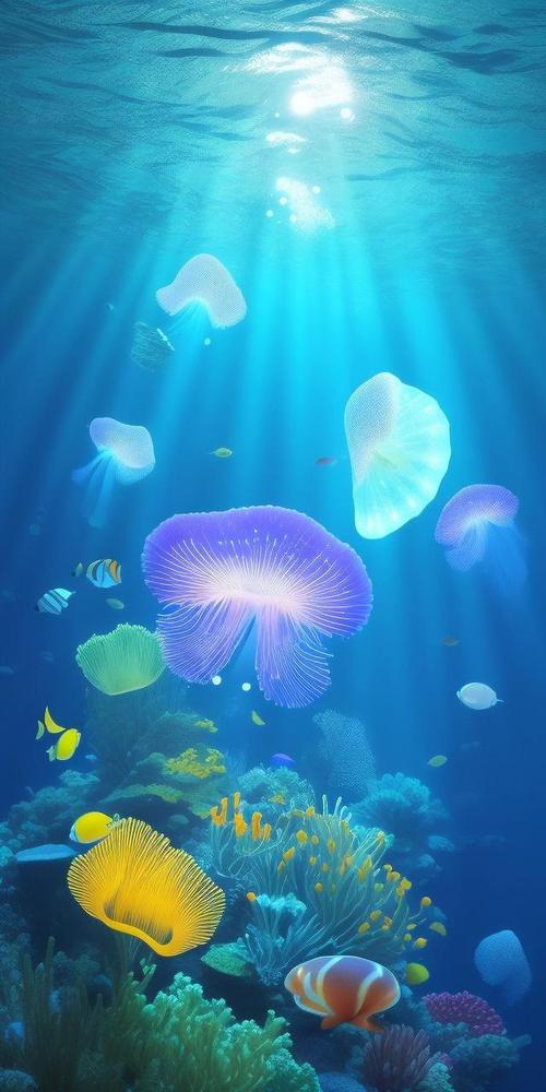 ai绘画壁纸:海底世界的魅力再现,4k超清原图