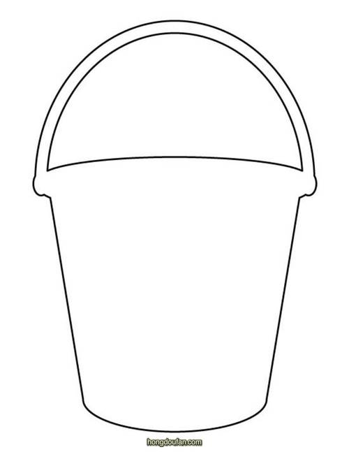 一个简单干净的水桶的剪影形状!可a4打印下载-红豆饭小学生简笔画大全