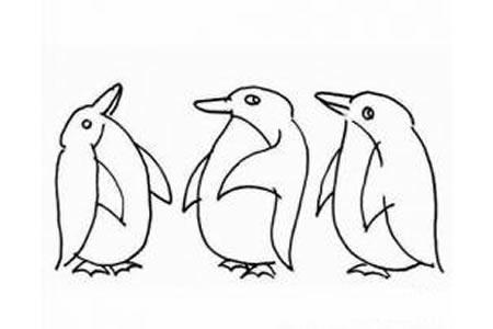 企鹅在冰山上简笔画