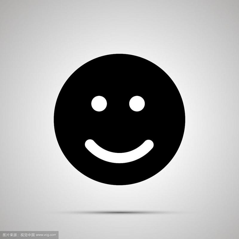 微笑剪影简单的黑色笑脸图标