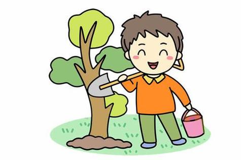 笔画浇树的男人小朋友植树简笔画图片树苗浇水简笔画浇花的人物简笔画