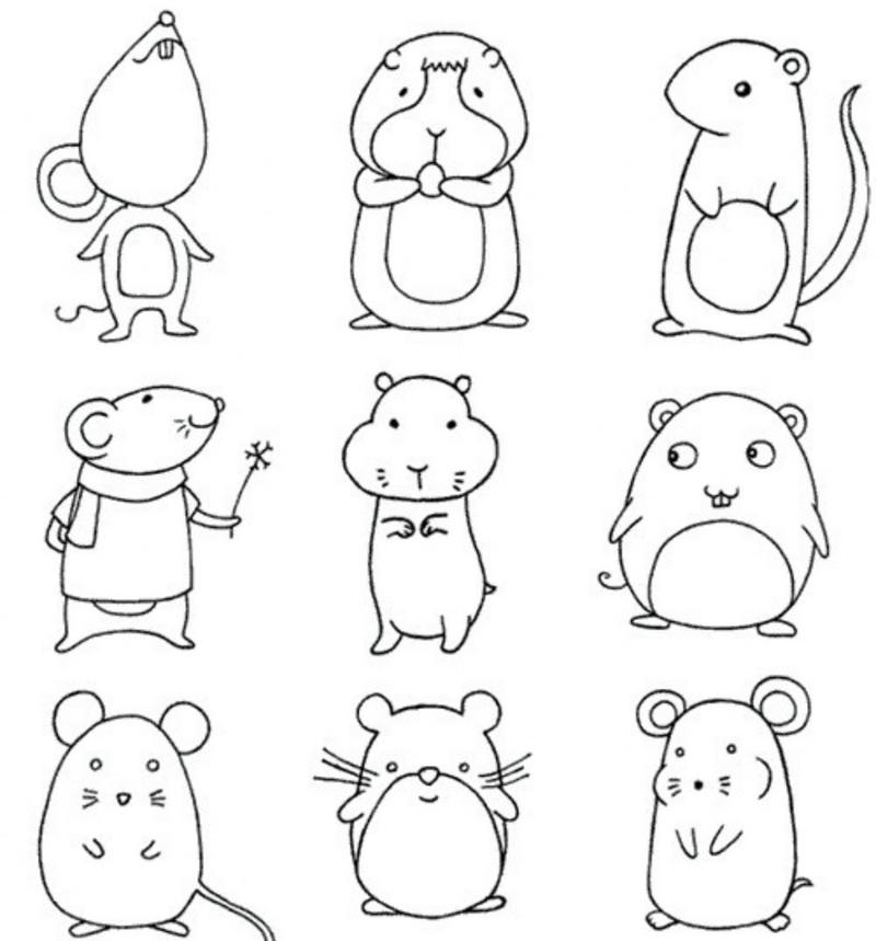 怎么画好看的小老鼠简笔画