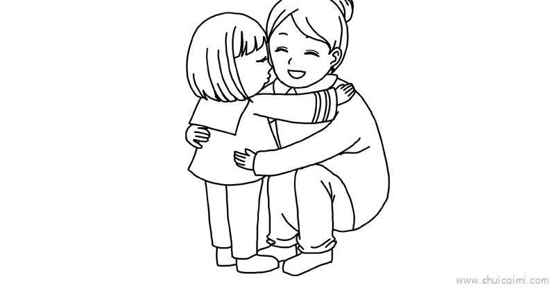 拥抱母亲教程儿童画怎么画 拥抱母亲教程简笔画简单又好看