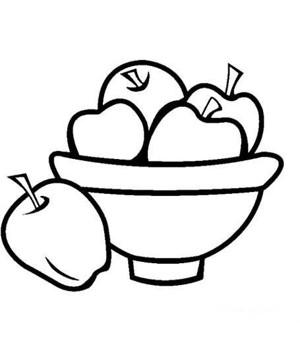 儿童苹果简笔画:一盘苹果