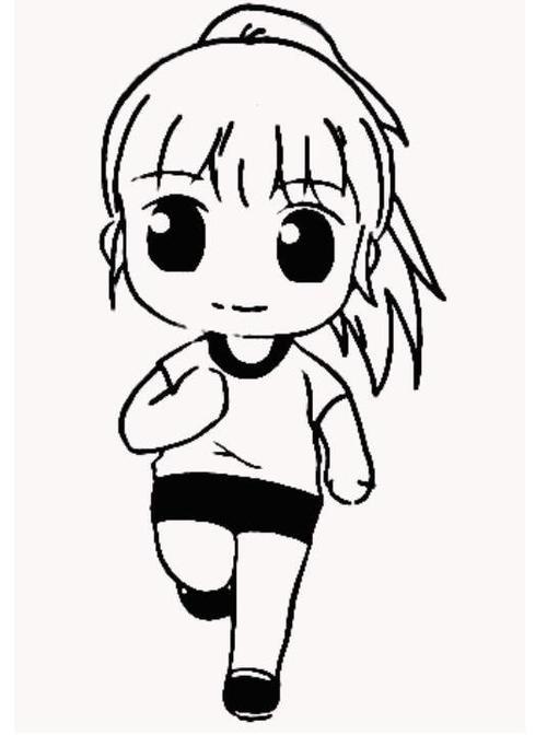小女孩怎么画 小女孩跑步简笔画图片             跑步的人怎么画简单