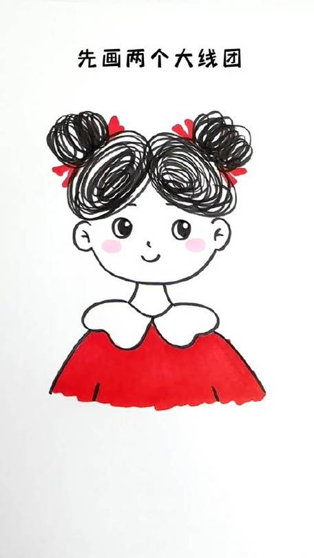 教你这样画女孩,简单又可爱# 儿童简笔画 #简笔.