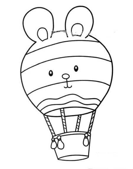 卡通热气球特别简单简笔画