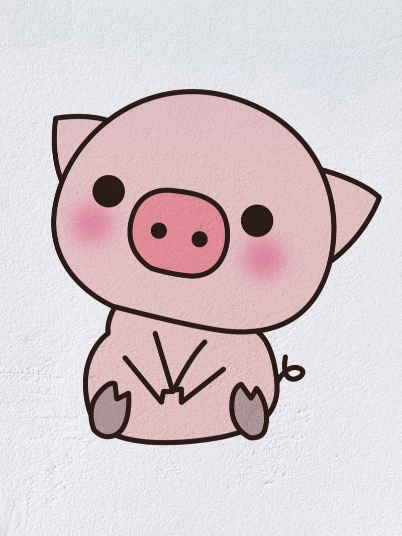 小猪简笔画图片大全 可爱 简单