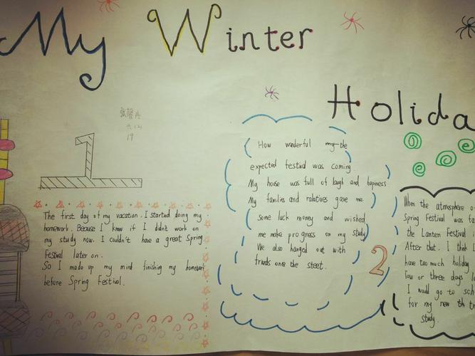 my winter holiday英语手抄报六年级