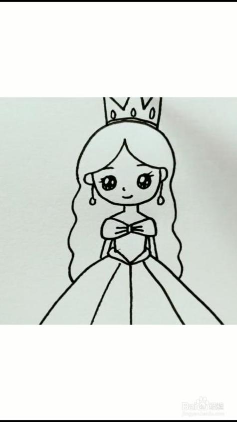 可爱简单小公主简笔画图文