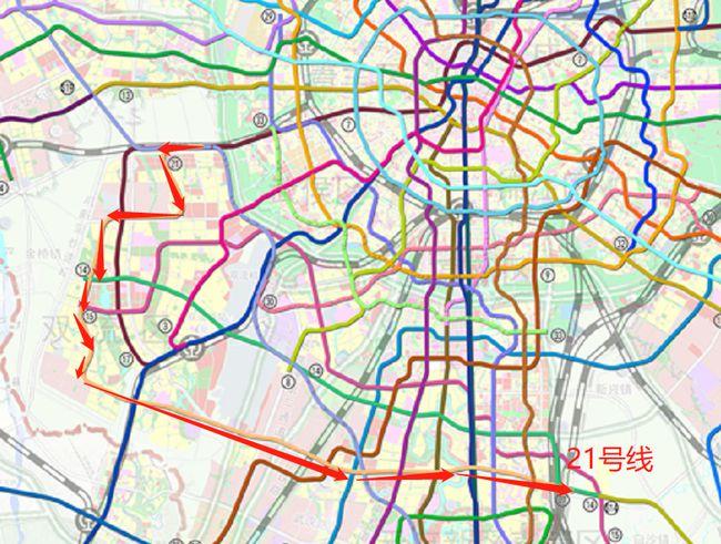 成都地铁20号线,22号线公示内容显示,还有两条南北走向的地铁20号线