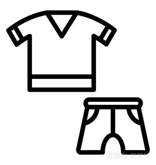 t恤衫作为球员服装的短裤插画-正版商用图片07gx76-摄图新视界