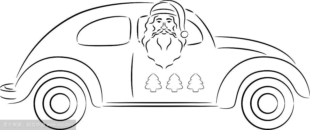 圣诞老人在车上