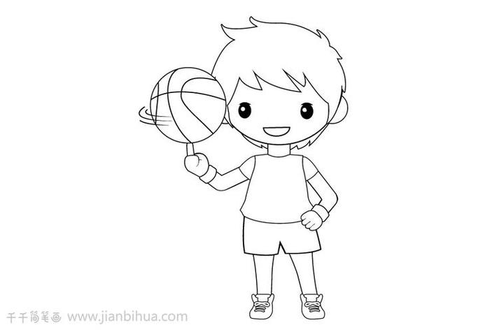篮球小人简笔画