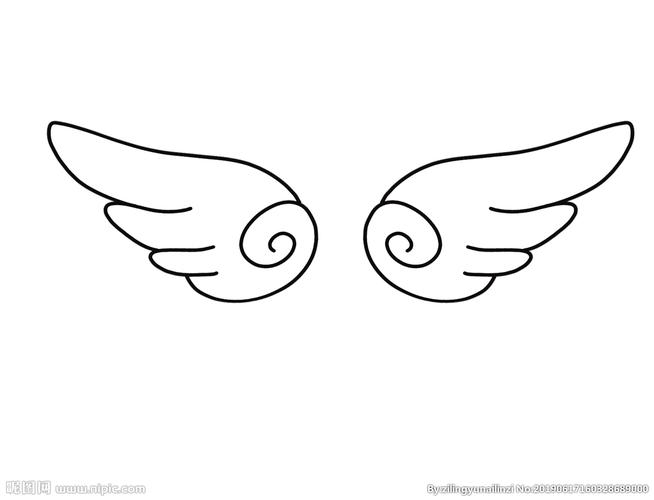 天使翅膀线稿图片