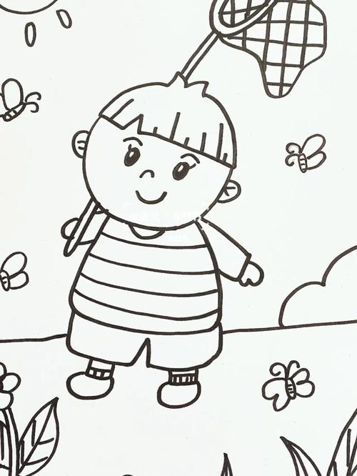 a4白纸,铅笔,橡皮擦,勾线笔(粗细两头的)适合年龄:6～12岁#儿童画
