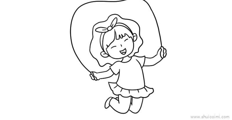 儿童节跳绳儿童画怎么画儿童节跳绳简笔画画法