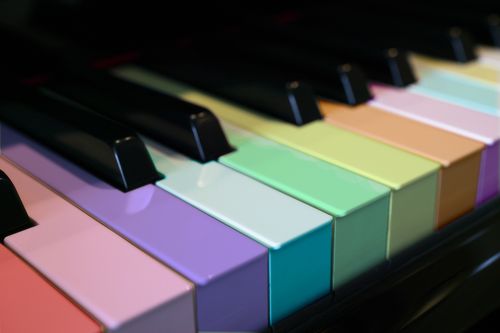 琴键狂舞送大家一张精美彩色钢琴壁纸